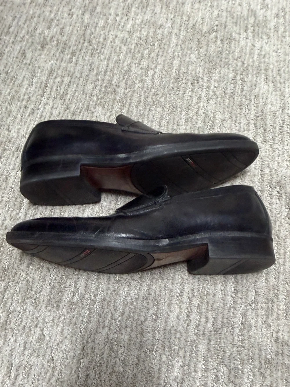 Johnston & Murphy Black Sheepskin Leather Penny Loafers Size 9.5M